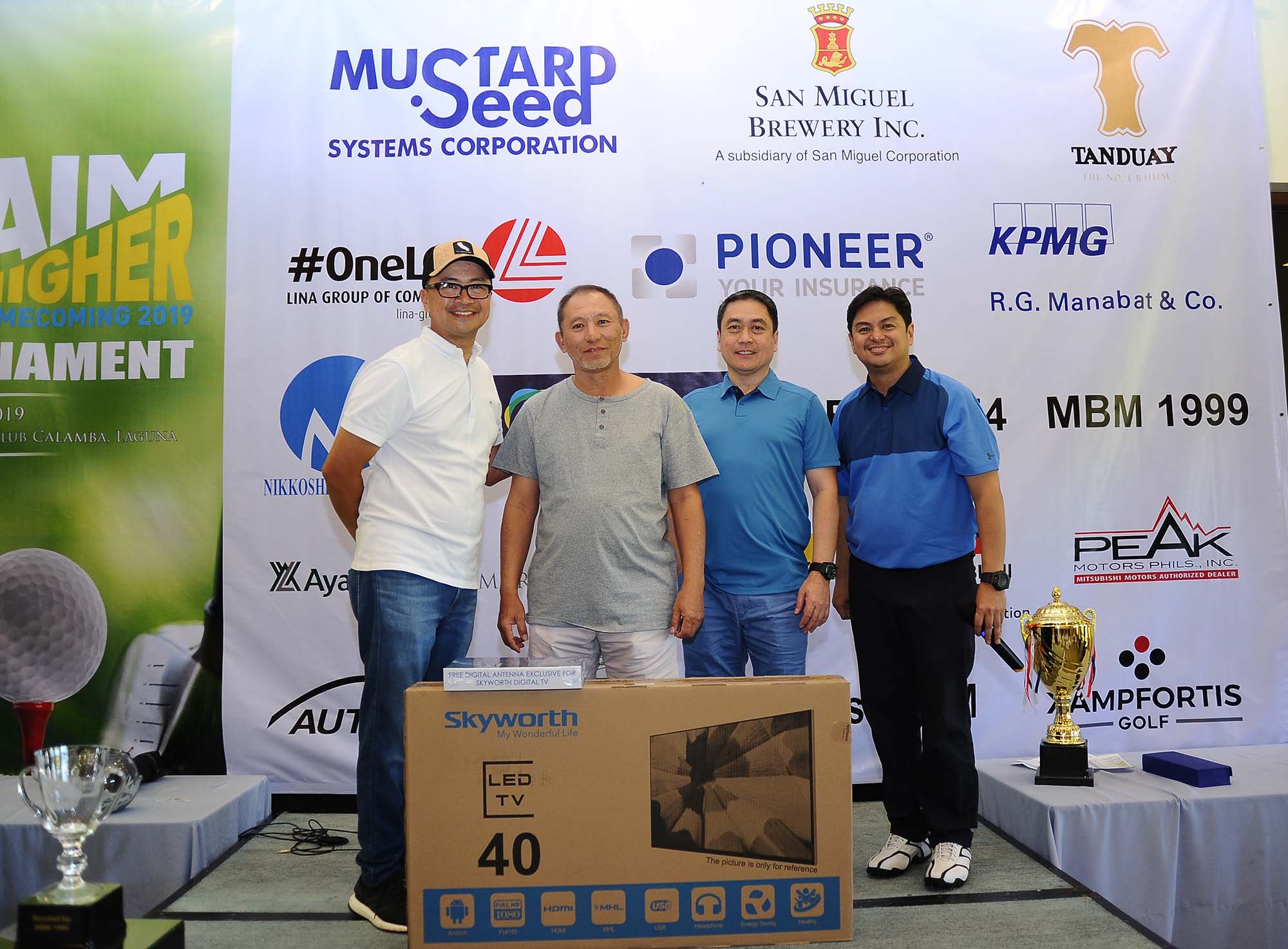 In Photo 3 From L-R: Mr. James Ileto (MBM 1999), Mr. Cesar Zulueta (MBM 1983), Mr. Bernie Jiao, EMD of Alumni Relations Office (MBM 1989) and Mr. Allan Tuazon, Homecoming 2019 Chair (MBM 1999)