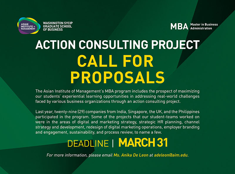 MBA 2021 Call for Action Consulting Project Proposals