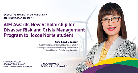 AIM awards new scholarship for Disaster Risk and Crisis Management program to Ilocos Norte student